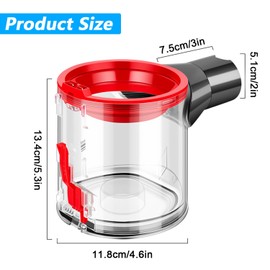 gxwcyi Staubsammeltopf f??r Dyson Staubsauger, Staubsammeltopf f??r Dyson V7 / V8 Zubeh?r, Staubsaugereimer f??r Dyson Staubsauger Ersatzteile