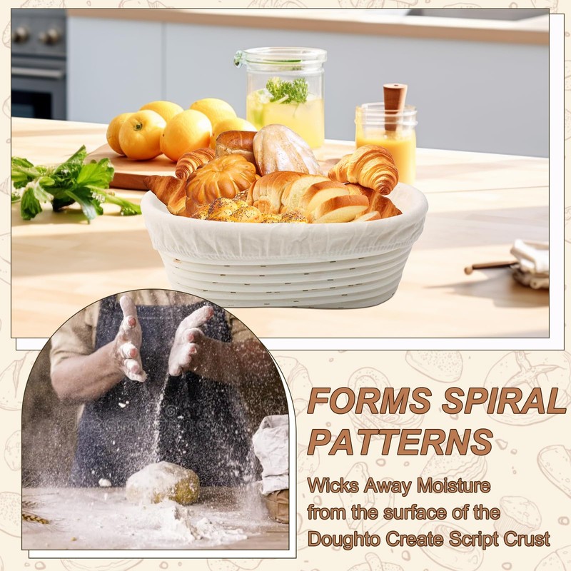Set of 6 Proofing Basket, 6 inch Oval Banneton Sourdough
