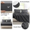 Anluoer Queen Comforter Set，Dark Grey Bed in a Bag 7