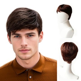 Short Brown Wigs for Men Adjustable Straps Wigs Replacement Wigs For Men Daily Use Mens Wigs Daily Use Costume Wig Wigs for Men for Men For Men Daily Costume Fancy Dress Cosplay Halloween