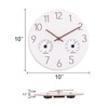 Vigorwise 10Inch Wall Clock with Temperature & Humidity, Wooden Frame