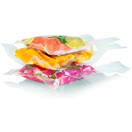 SEVERIN Vacuum Bags 20 x 30 cm, 50 + 5 Pieces, for Film Sealing Machines and Vacuum Sealers, Fresh Freezing Without Freezer Burn, Transparent, Suitable for FS 3601, 3610, 3628, ZB 3614