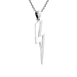 AeraVida Powerful Lightning Bolt .925 Sterling Silver Pendant Necklace | Sterling Silver Necklace for Women