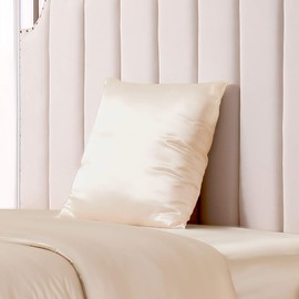 THXSILK 25 momme Silk Pillowcase for Hair and Skin, Mulberry Silk Pillowcase, Hypoallergenic with Hidden Zip, Pure Silk on Both Sides (Champagne, 80 x 80 cm)