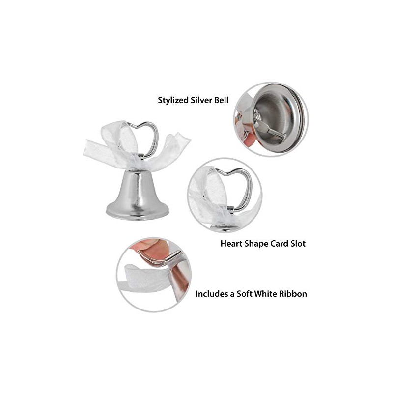 Silver Bell Place Tarjeteros para números de mesa, menú de