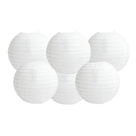 Paper Lanterns Mix Color Packs of 6 Round Paper Lanterns Lampshade Party Decorations (All White, 6" (15 Cm))