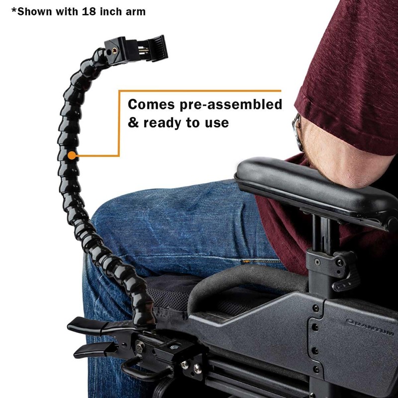 MOGO ModularHose Assistive Technology Phone Holder with Heavy-Duty Spring Clamp