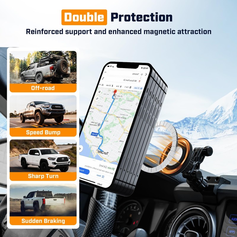 Karltys Magnetic Phone Mount Compatible with Toyota Tacoma 2016-2023, 360°
