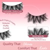 Azenlo False Eyelashes 24 Pairs Faux Mink Lashes 14mm Wispy