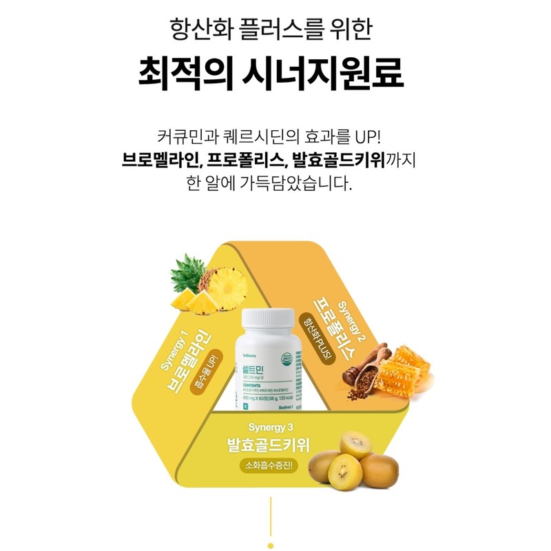 셀트민 강황 리포좀 커큐민 수용성커큐민 퀘르세틴 브로멜라인, 60정, 1개 Seltamin