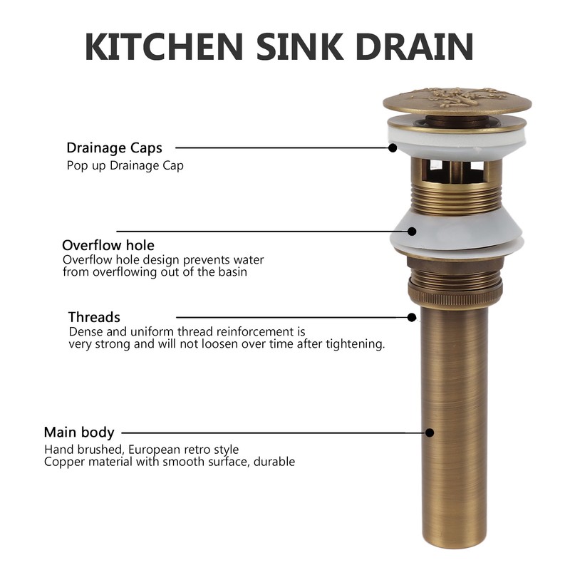 Pop Up Sink Drain Copper Sink Drain Stopper Vessel Vintage