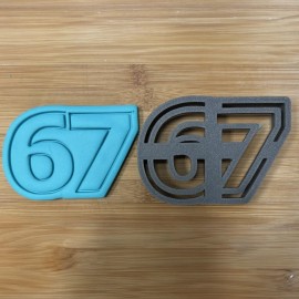 Mighty Gadget 67 cookie cutter - Perfect for Milestone Celebrations (3x4.3")