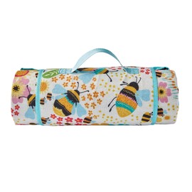 Fusion Buzzy Bee Picnic Blanket, 100% soft touch Polyester, Ochre, 135 x 150cm