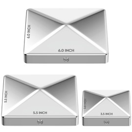Stainless Steel Pyramid Post Cap for True 6x6 Wood Posts (6.0" × 6.0") – Heavy 18-Gauge 1.0mm Rustproof Fence & Deck Pyramid Post Cover – Decorex Hardware