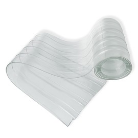 Plastic Door Strips, 8' x 7" Vinyl Replacement Dog House Door Flap Curtain Waterproof Clear Curtain Strips, Walk in Freezers, Coolers, Basement and Warehouse Doors, 0.08" Thickness
