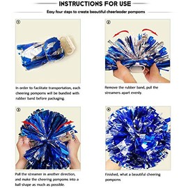 PUZINE 2pack 13" Cheerleading Pom Poms with New Handle for Team Spirit Sports Dance Cheering Kids Adults（Pink and Gold）