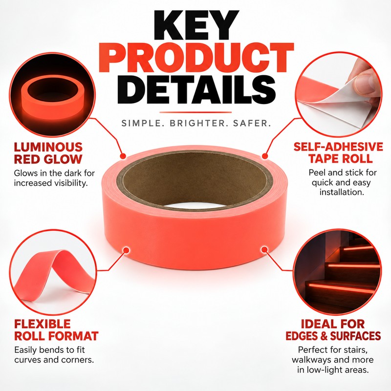 Luminous Adhesive Tape for Stairs & DIY Decor – 2cm