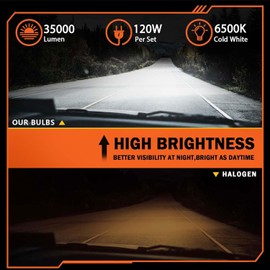 ZYRALUX Fit For Toyota Tundra 2000-2006 Bulbs, 9003 High Low Beam+9006 Fog Lights Bulbs Kit, Plug and Play, Pack of 4