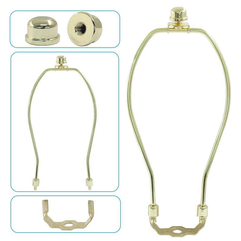 Zorveiio 9 Inch Heavy Duty Lamp Harps, 2 Set, Polished