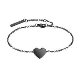 Liebeskind Berlin Bracelet 21 cm Stainless Steel with Heart Pendant, stainless steel, No gemstone.