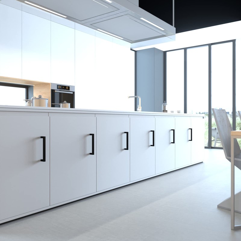 goldenwarm 5 Pack 128mm Black Drawer Handle Kitchen Cabinet Handle