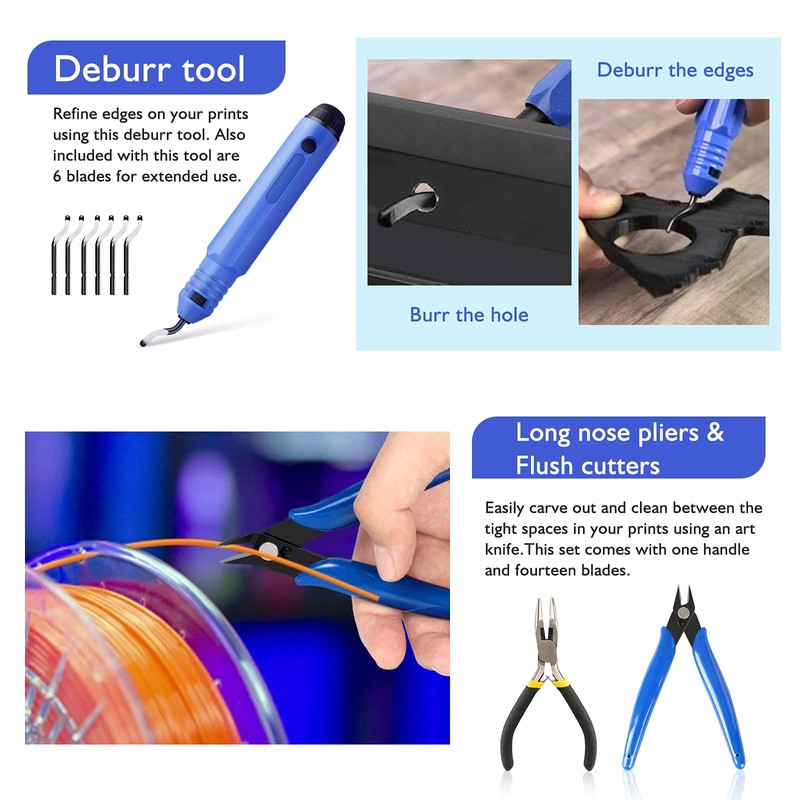 YEETIN 45 Pieces 3D Printer Tools Kit, 3D Printing Accessory