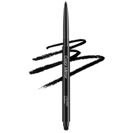 Color Mirror Smudge Proof Eyeliner, Waterproof Retractable Eye liner with Brush, Matte and Shimmer Eyeliner Pencil, Creamy Texture, Long lasting & Smooth(01 Black Matte)
