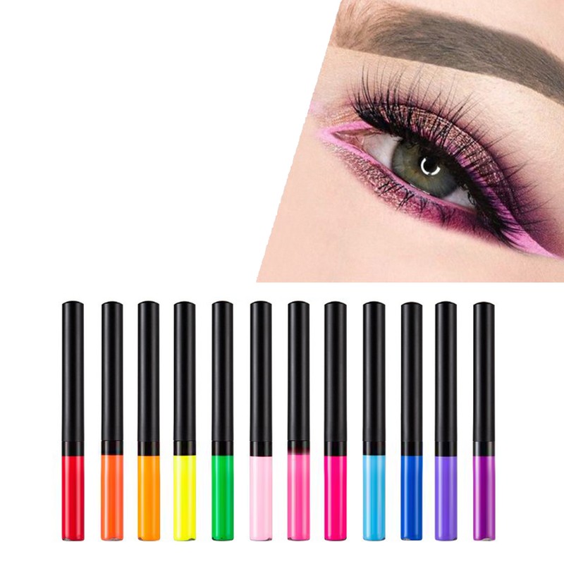 12PCS Liquid Colored Eyeliner Waterproof Fadeless Matte Eyeliner Pencil Set