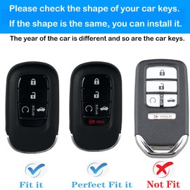 Kirsnda for Honda key fob cover,case with keychain,Soft TPU Protection key Shell/skin,5 Buttons fit 2022 2023 Accord Civic HR-V CR-V Pilot Remote Key(silver)