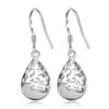925 Silver Pink Earrings for Women Moonstone Filigree Drop Dangle
