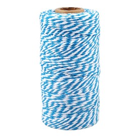 jijAcraft Blue and White Twine String, 328 Feet Christmas Bakers Twine String, 2MM Heavy Duty Packing String for DIY Crafts, Christmas Decoration, Gift Wrapping, Craft Wrapping