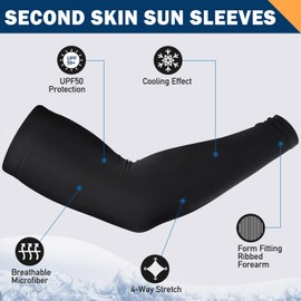 BuzToz UV Sun Protection Compression Arm Sleeves for Men & Women,Cooling Athletic Sports Sleeve for Football, Golf,Volleyball