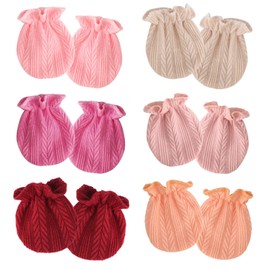 AQOKKA Newborn Baby Mittens No Scratch Cotton Elastic Wrist Gloves Infant Toddler Mittens for Baby Boy Girl 0-6 Months