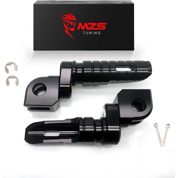 MZS Motorcycle Foot Pegs, Front Rider Footpegs Footrest Rest Pedal