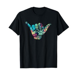 Shaka Hawaiian Floral Surfing Hawaii T-Shirt