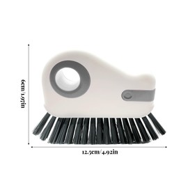 XQMMGO 2-in-1 Groove Cleaning Brush, Multifunctional Grout Cleaning Brush, Multi-function Brush with Hard Bristles and Hidden Scraper, Windowsill (Grey)