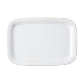 Juliska Berry & Thread Melamine Tray 16 in. - Whitewash, Melamine Serving Tray - Unbreakable, White Melamine, Decorative Embossed Melamine Tray