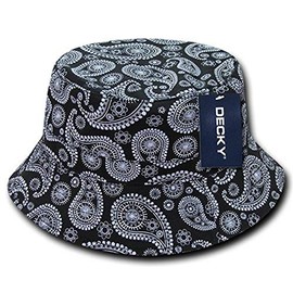DECKY 459-PL-BLK-07 Paisley Bucket Hat, Black