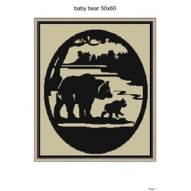 Unbranded Baby bear blanket pattern, 50x60", written and grasph pattern included