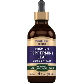 Piping Rock Peppermint Leaf Liquid Extract | 4 fl oz | Alcohol Free | Vegetarian, Non-GMO, Gluten Free Supplement