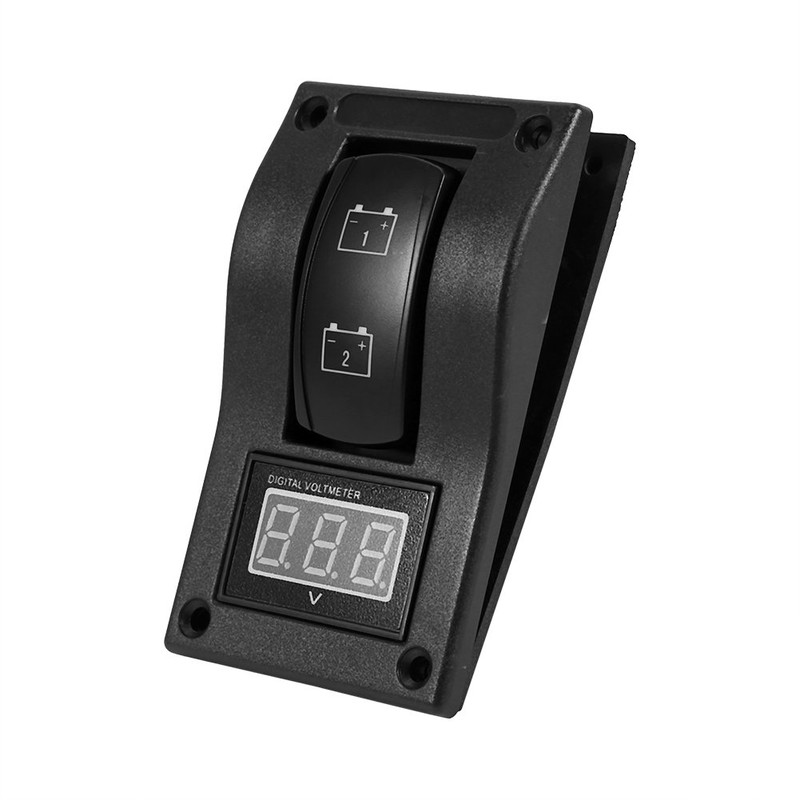 Rocker Switch Toggle, Qiilu 12V DC Marine Boat Voltmeter LED