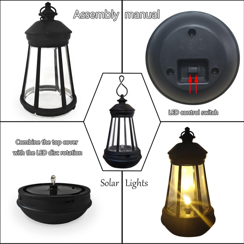 VIOYOUNS 2Pack Mini Solar Lantern Lights Replacement - Garden Decor