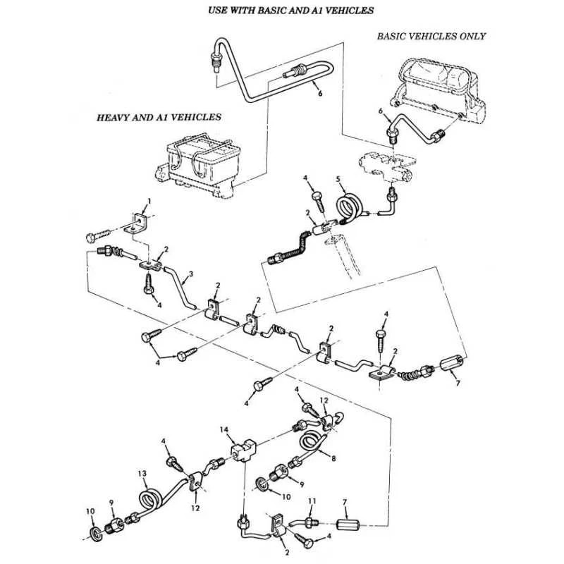 AMG m998 hummer h1 master cylinder brake line basic tube