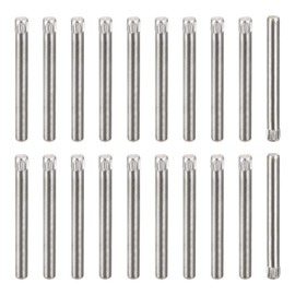 QUARKZMAN 3.1 x 35 mm 304 Stainless Steel Cylinder Pins, Pack of 60 Knurled Head Flat Chamfered Cylinder Pin, Cylindrical Pin for Positioning Bed Shelf Supports and Shelves