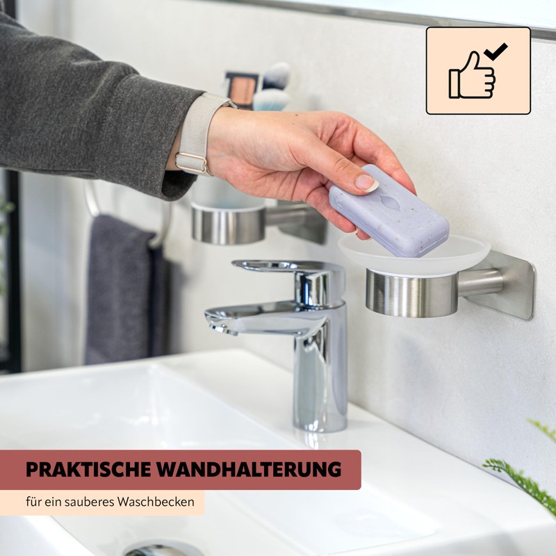 bremermann Piazza Bathroom Series Soap Dish, Matt Stainless Steel &