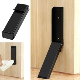 ATAK Door Stopper, Indoor Entrance Door Stopper, Foot Operation, Foldable, No Drilling Required, Door Stopper (Silver)