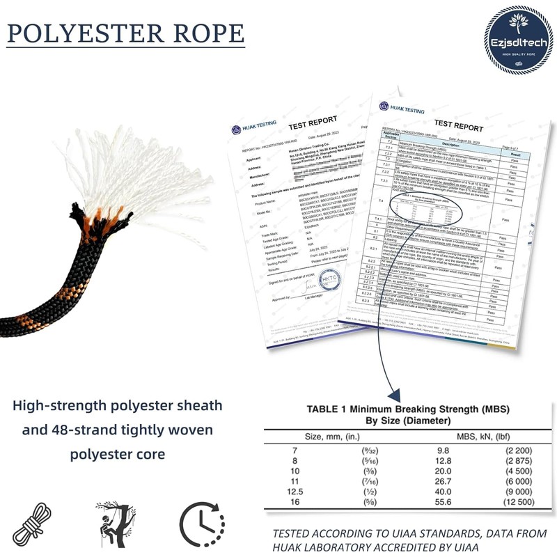 Arborist Rigging Rope Bull Rope Black (1/2 in x 150ft)