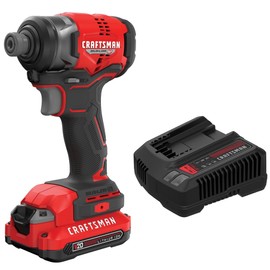 CRAFTSMAN V20 1/4 Inch Cordless Impact Driver Kit with Battery and Charger (CMCF813C1)