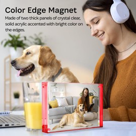 RED COLOR EDGE MAGNET FRAME by CANETTI � 3.5"x5"