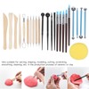 25Pcs Pottery Tools Clay Sculpting Dotting Pens Fondant Ball Stick